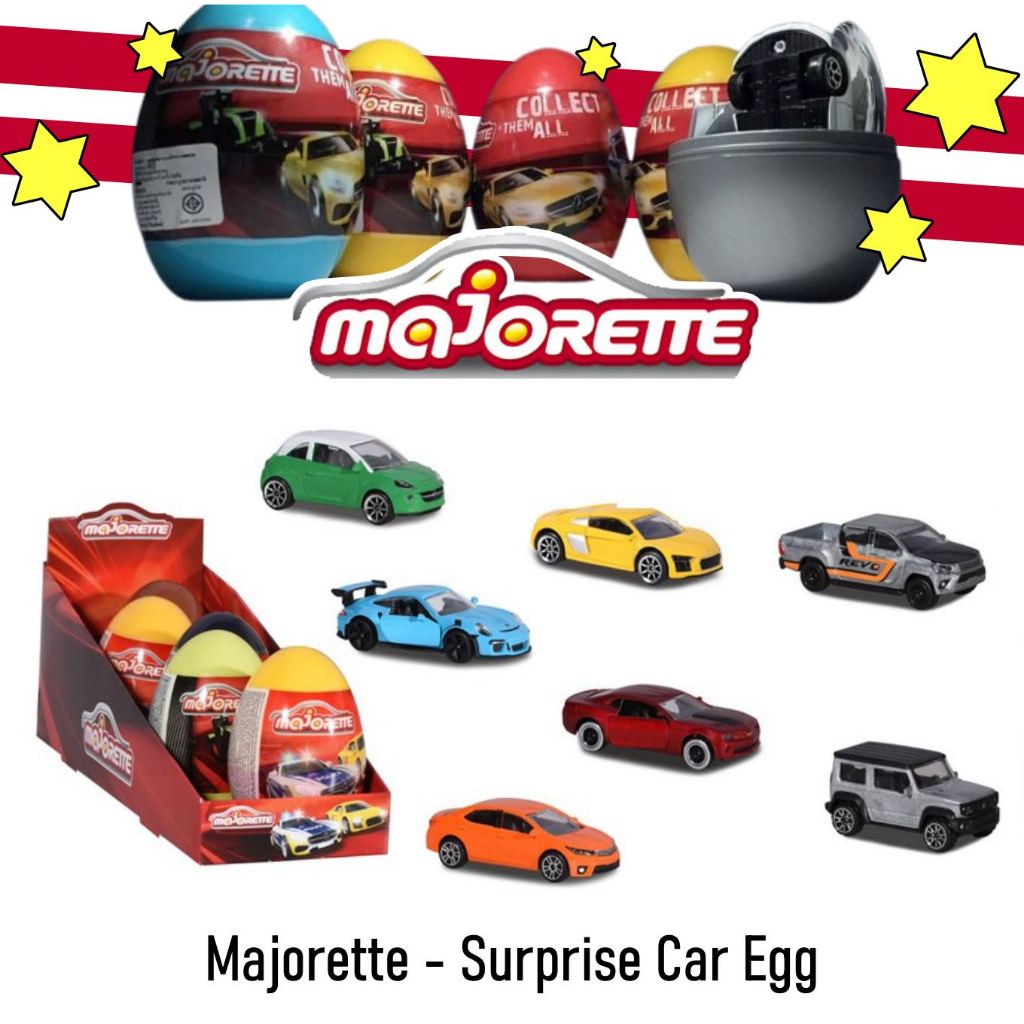 MAJORETTE EASTER EGG ไข่สุ่มรถเหล็กมาจอร์เร็ต ลิขสิทธิ์แท้ คละแบบ สเกล 1/64 รถของเล่น MJ58332