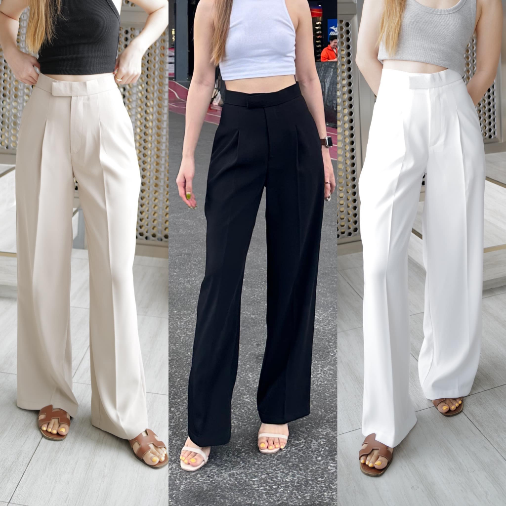 WEFT WANDER - STRAIGHT TROUSERS กางเกงขายาวทรงกระบอกกลาง กางเกงทำงาน