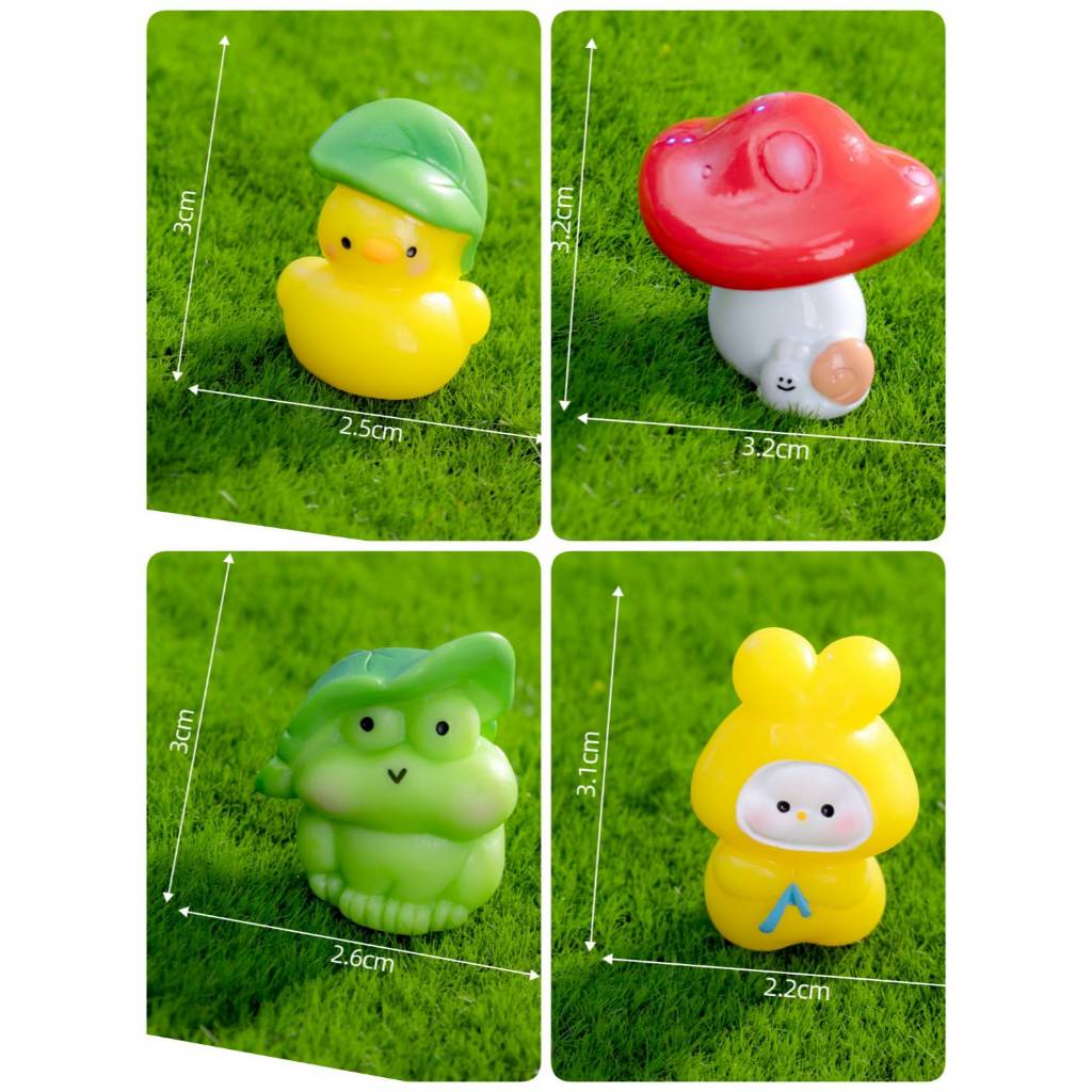 ผองเพื่อนกับฤดูฝน (ราคา/1ชิ้น)  ตุ๊กตาแต่งสวน จัดสวนถาด ไม้ดัด โมเดล ตกแต่งบ้าน ของสะสม พร็อพถ่ายรูป - รูปที่ 6