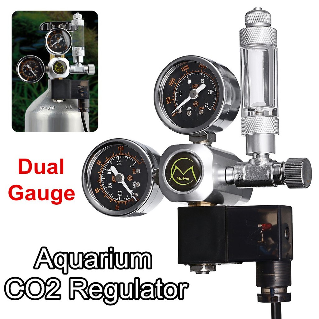 Regulator CO2 Mufan พร้อมโซลินอยด์+นับฟอง หัวเรกกูเรเตอร์ CO2 Mufan Regulator Solinoid Valve Bubble C