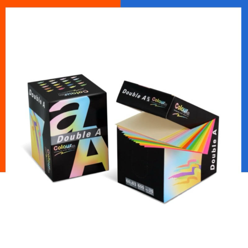 กระดาษโน้ต Double A Mini Box เนื้อในคละ 20 สี 600 แผ่น US.Station