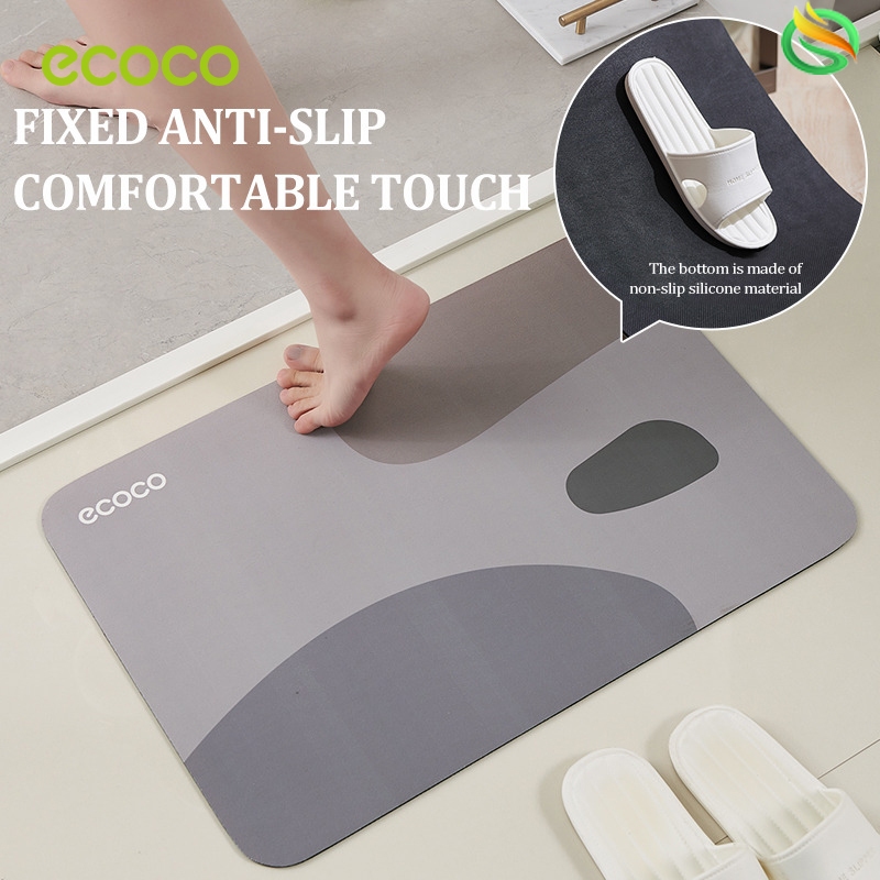 Ecoco แผ่นพื้นโคลนไดอะตอมห้องน้ำแห้งเร็วแผ่นกันลื่นมี 4 ขนาดให้เลือก E23127