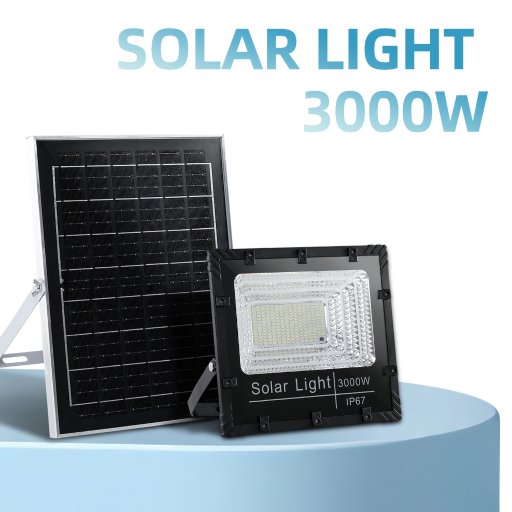 แบบใหม่JP-5000w White ไฟโซลาเซลล์ ตัวโคมใหม่ แสงไฟสีขาว ทนต่อการใช้งาน ไฟพลังงานแสงอาทิตย์ พร้อมแผงโ