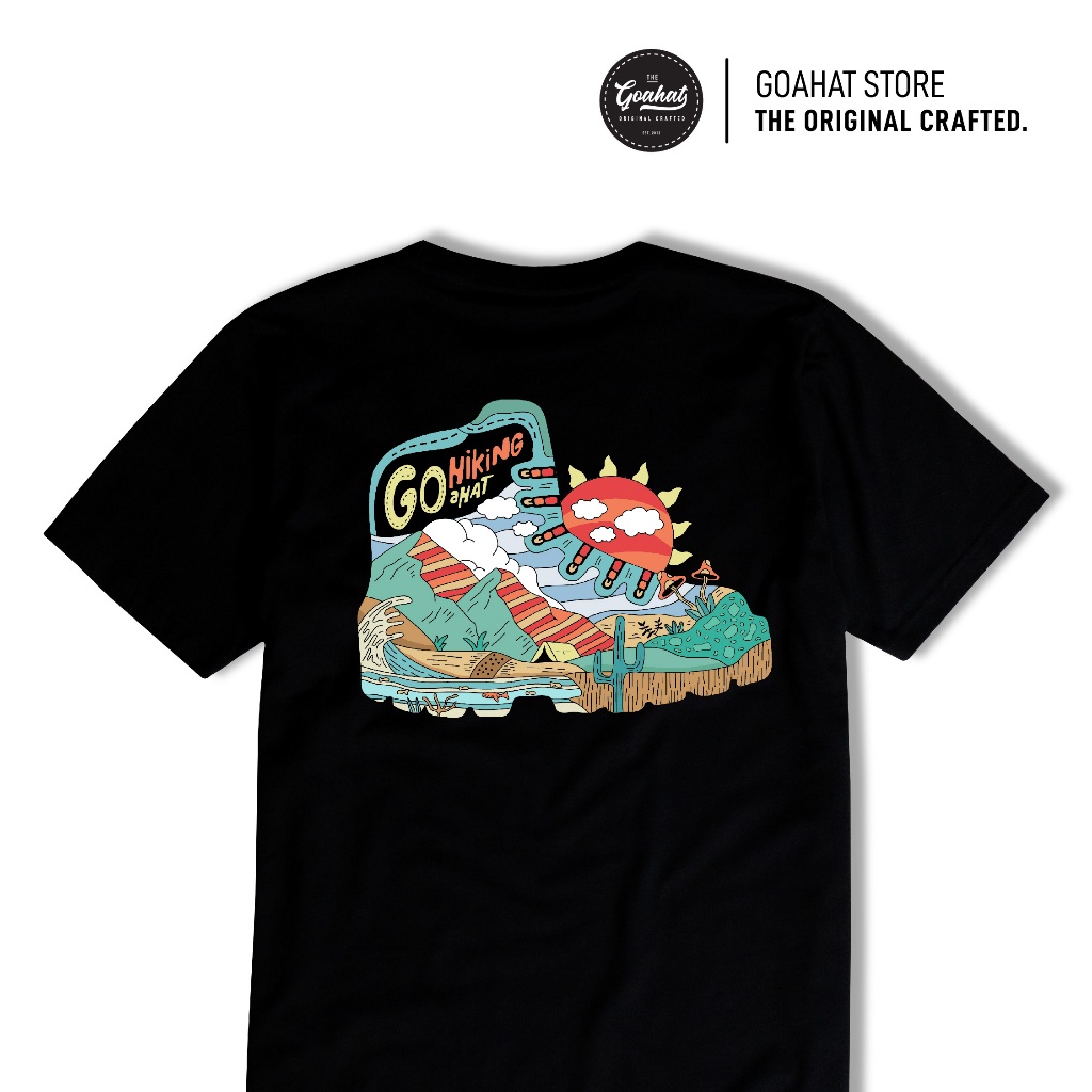 Goahat เสื้อยืดลาย Go Hiking Cotton 100% ผ้าหนานุ่ม ทิ้งตัวสวย ระบายอากาศได้ดี ใส่สบาย