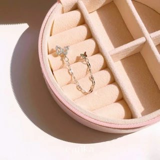 earika.earrings - butterfly kisses collection ต่างหูผีเสื้อห้อยประดับเพชรก้านเงินแท้ชุบทองคำขาว/ทอง ผิวแพ้ง่ายใส่ได้