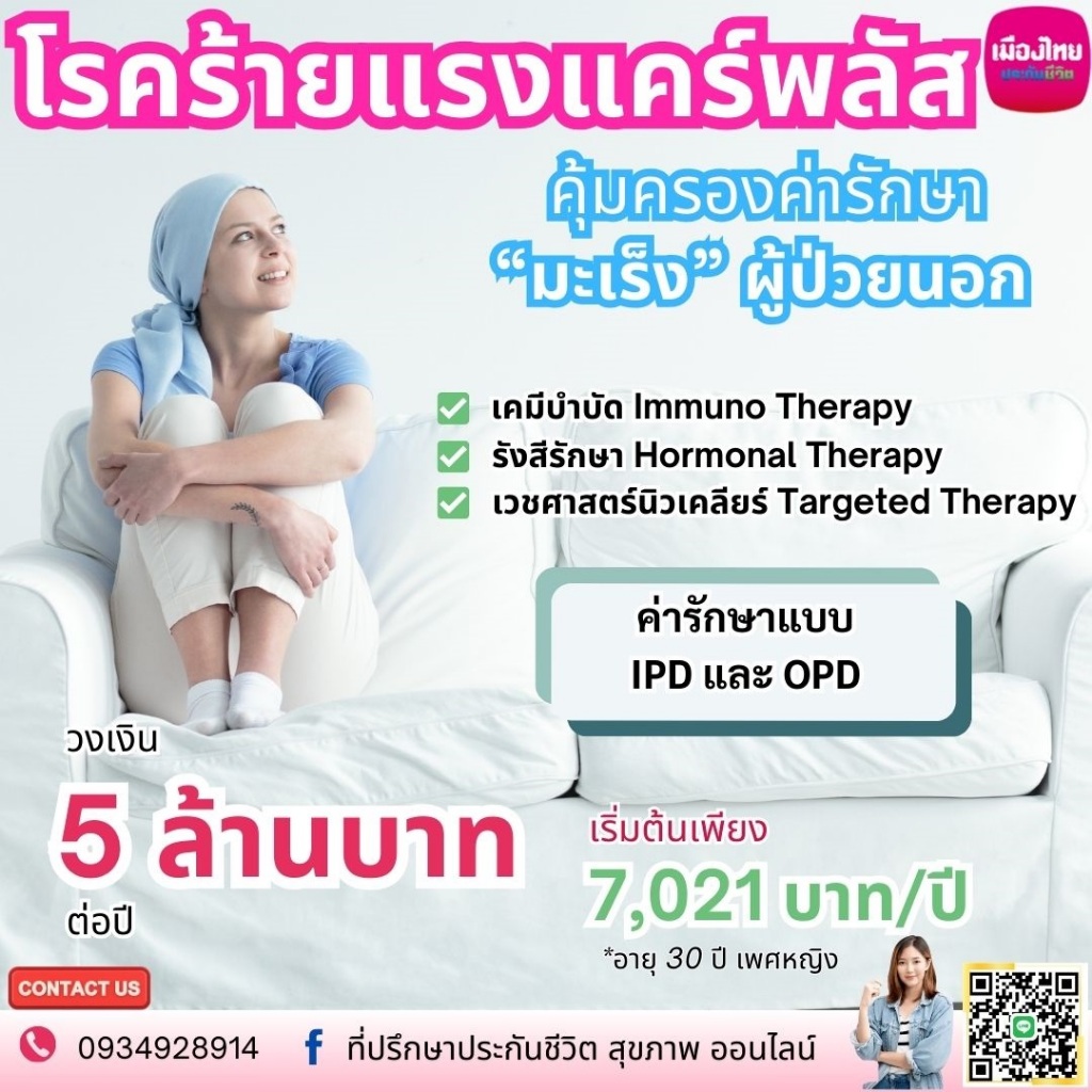 [ลดหย่อนภาษี] ประกันโรคร้าย แคร์ พลัส (Care Plus คุ้มครองทั้ง IPD + OPD ดูแลโรคมะเร็งและไตวายเรื้อรั
