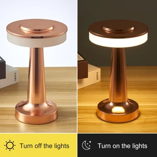 โคมไฟตั้งโต๊ะ LED 3 สีปรับได้ ปรับความสว่างได้ ดัมเบลชาร์จโคมไฟตั้งโต๊ะ โคมไฟร้านอาหาร กลางแจ้งไฟกลางคืนโคมไฟตกแต่งโคมไฟ