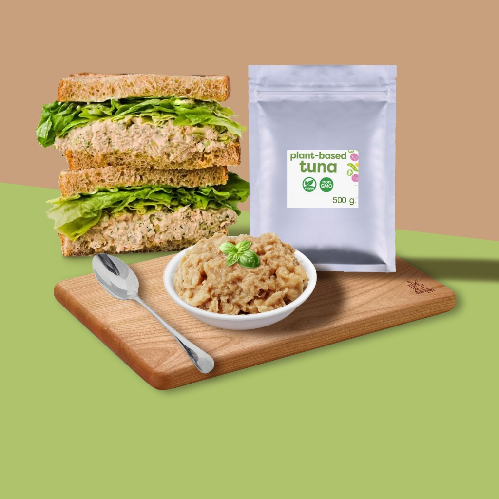 ทูน่าเจ plant-base Tuna ยี่ห้อ OMNI ขนาด 500 กรัม (Vegan Tuna brand Omni 500 g.)