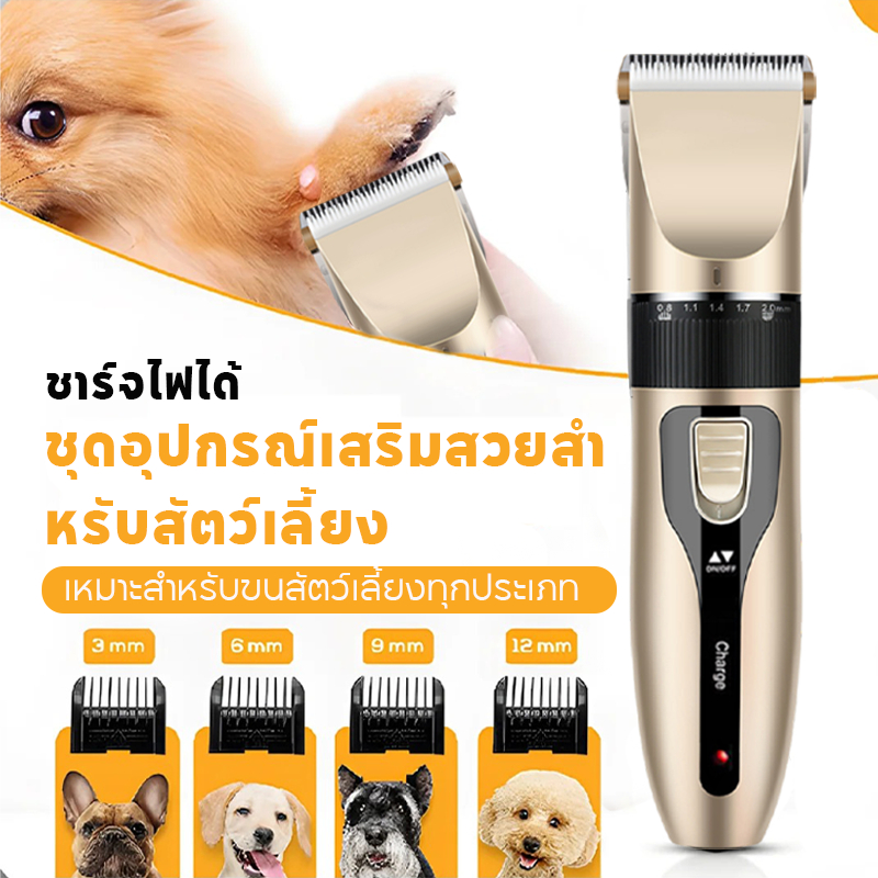 ตัดขนหมาไร้สาย ชุด12ชิ้น USB ชาร์จ ตัดขนสุนัข แบตตาเลี่ยนตัดขนแมว ตัดเล็บแมว ที่รูดขนแม