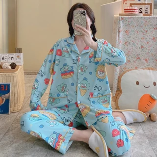 💥มาใหม่พร้อมส่ง💥 ชุดนอนเซต ชุดนอนผู้ใหญ่ แขนยาว+ขายาว ผ้าคอตตอน ลายน่ารักๆ มีให้เลือกหลายลาย อก42 ฟรีไซส์ CC2