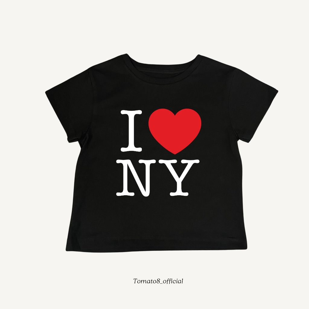 [Tomato8]- เสื้อครอป Baby tee I love NY