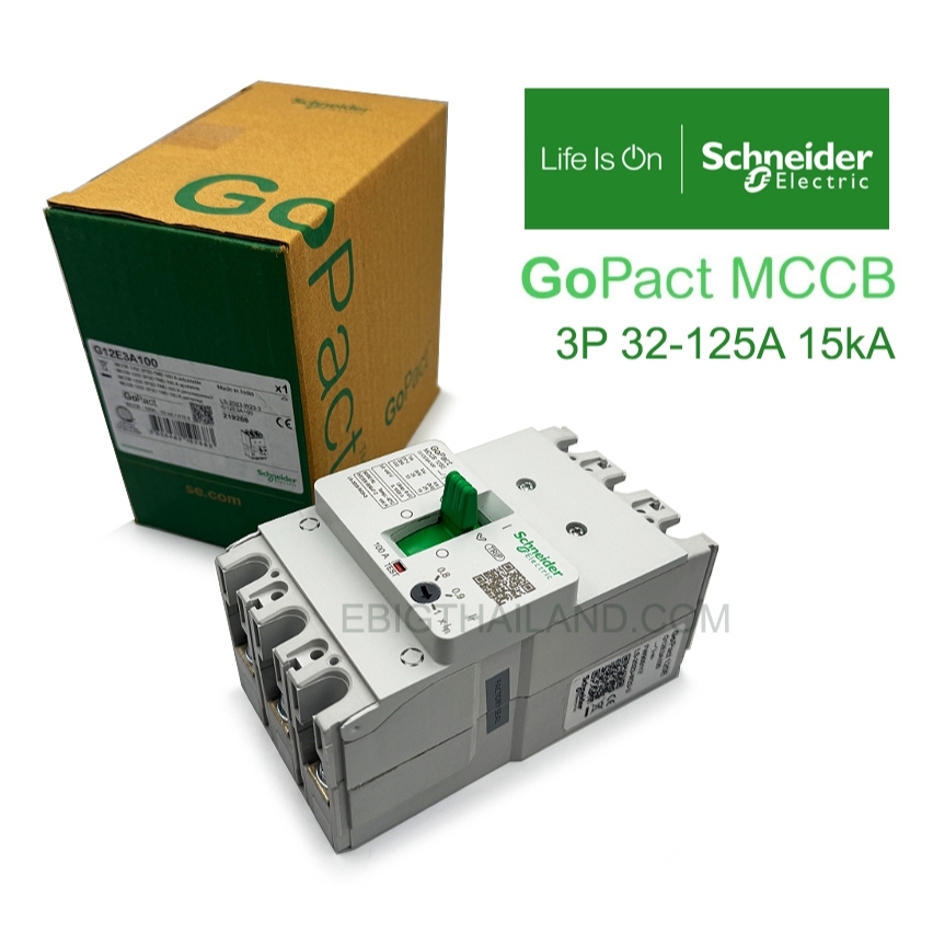 Schneider เบรคเกอร์ MCCB GOPACT 3P แบบปรับค่าได้ เฟรม 125A มีขนาด 32A-125A 15kA