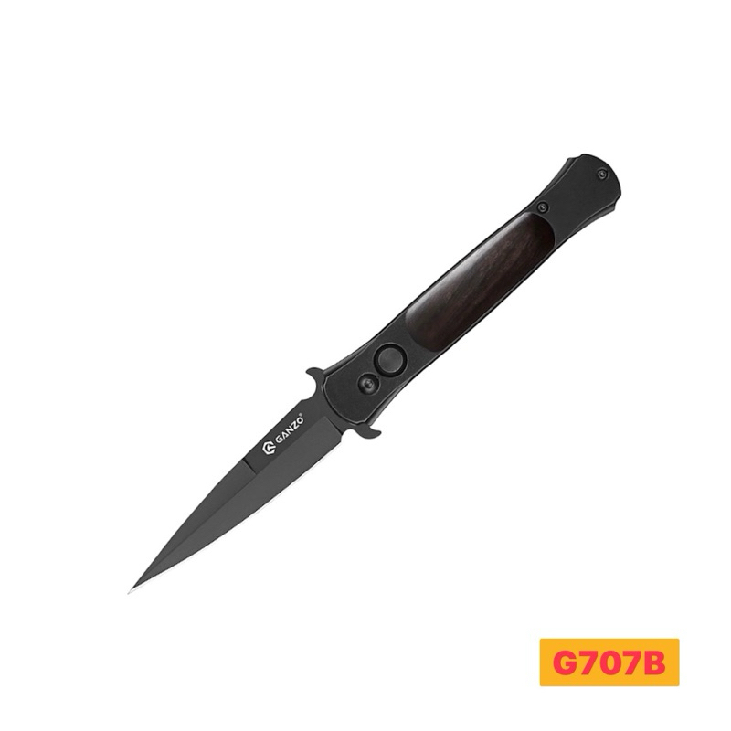 มีด มีดพับGanzo G707B ของแท้100%  วัสดุใบมีด 440C ใบมีดยาว: 8.5 ซมใบมีดสีดำ