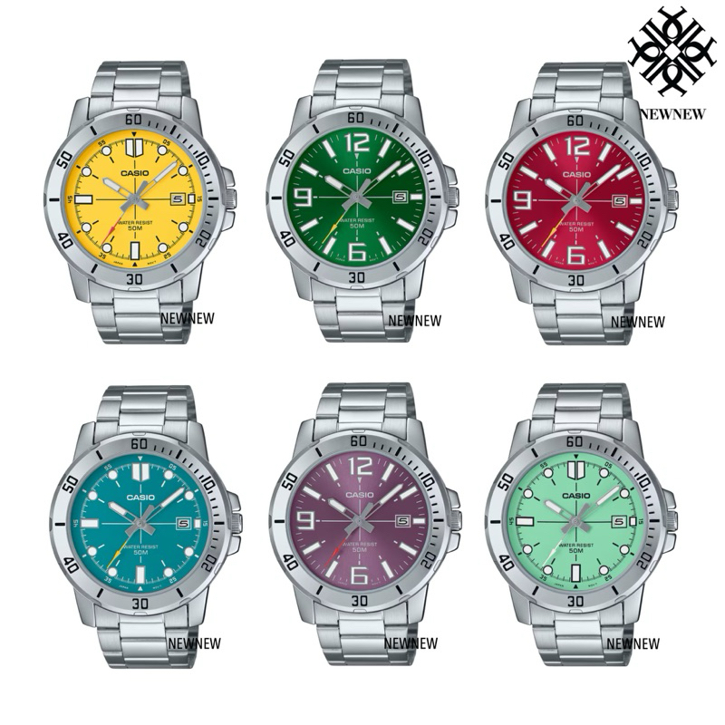CASIO นาฬิกาข้อมือ MTP-VD01D-3BV MTP-VD01D-3E1V MTP-VD01D-3E2V MTP-VD01D-4BV MTP-VD01D-6BV ของแท้ประ