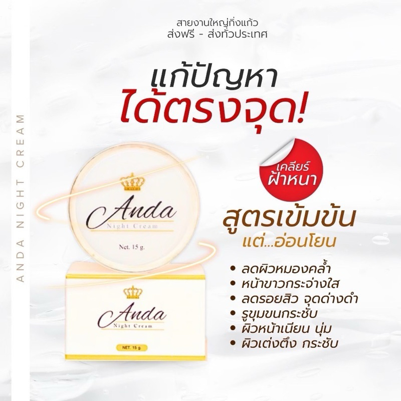 อันดาไนท์ครีม ครีมลดฝ้า กระ รอยดำจากสิว(ครีมอันดา) AndaNightCream ของแท้ มีราคาส่ง ขายดีมาก