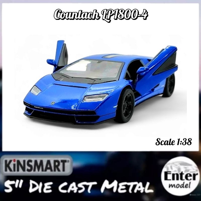 KINSMART โมเดลรถเหล็ก แลมโบ Countach LPI800-4 ยาว 12.5cm Scale1/38 ลิขสิทธิ์แท้ ประตูเปิดได้ มีลาน
