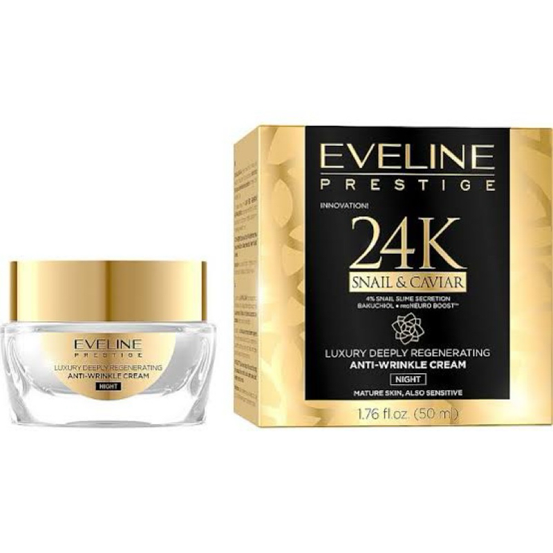 Eveline Prestige 24K Snail & Caviar Luxury Deeply Regenerating Anti-Wrinkle Cream  : 50 ml