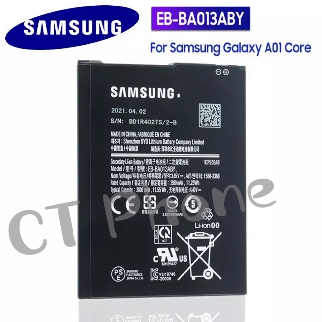 แบตแท้​ Samsung galaxy A01 core SM-A015F A01 2019 A013 SM-A015F/DS A01 2019 DUOS BATTERY EB-BA013ABY