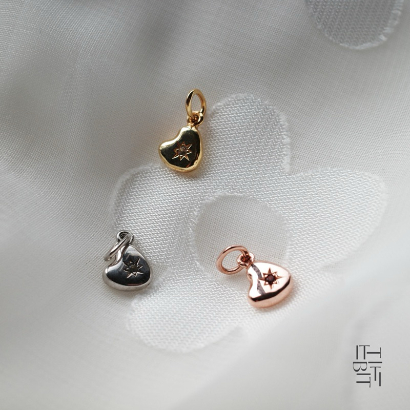 itti bitti จี้ Baby heart พลอยแท้ตามเดือนเกิด (เฉพาะจี้)