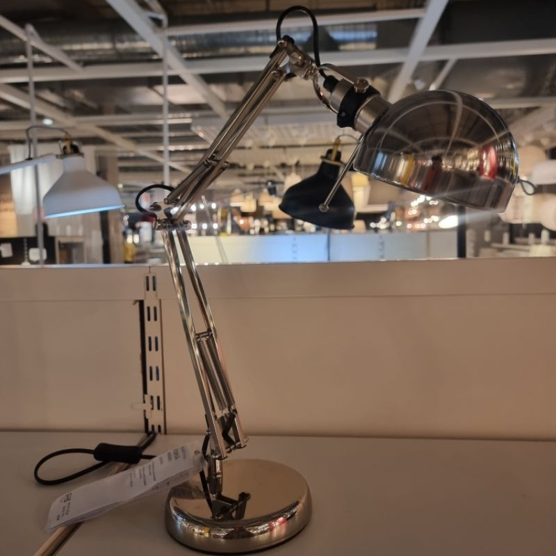 [IKEAแท้] FORSÅ ฟอร์ชอัว โคมไฟโต๊ะทำงาน, ชุบนิกเกิล