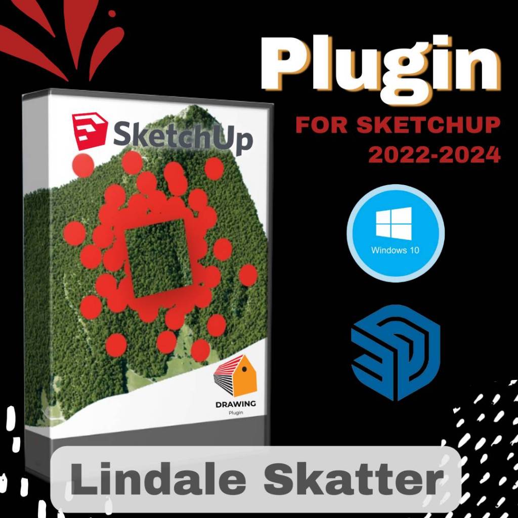 🍎 Skatter 2.2.0 , 2.2.1 (ปลั๊กอินสร้างสนามหญ้า) Plugin for Sketchup 2022-2025 🍎