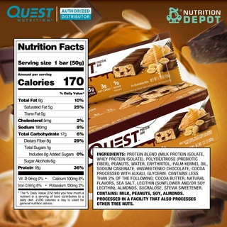 Quest Protein Bar 1 Box (12 Bars) - โปรตีนบาร์ ขนมคลีน (12 ชิ้น)