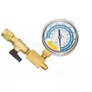 ไมครอนเกจ Vacuum Gauge VALUE แบบเข็ม พร้อมวาล์วปิดเปิด ตรวจสอบรั่ว หน้าจอ 63mm จัดชุด 3 ชิ้น สามารถดูแรงดันน้ำยาแอร์ได้
