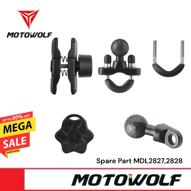 MOTOWOLF MDL2827D Handlebar Spare Part อะไหล่ยึดบาร์สำหรับที่จับมือถือรุ่น 2827D หัวบอลขนาด 25 มม.