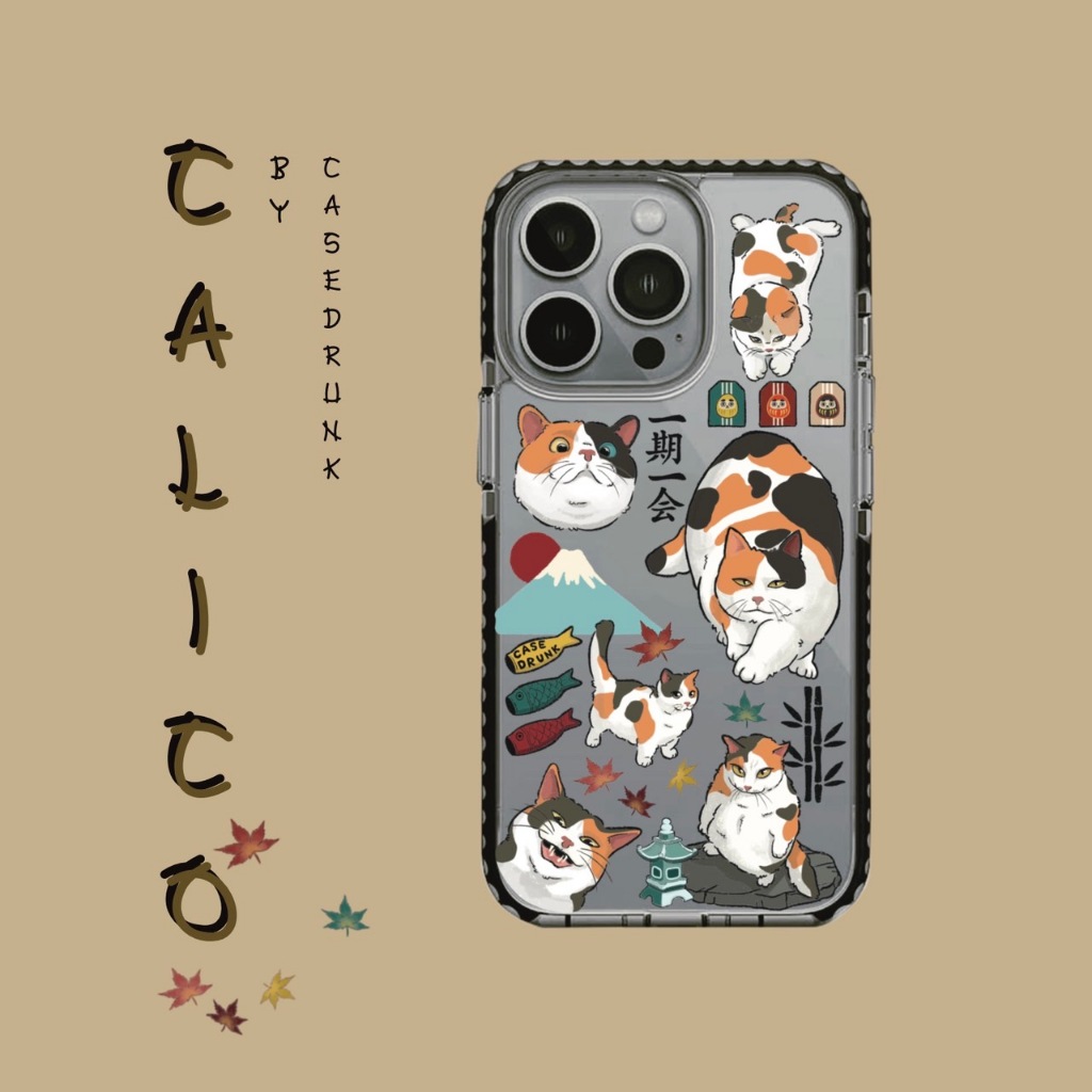 🔥🇹🇭(Premium) Impact Bumper Case CALICO เคสสำหรับไอโฟน 15Promax 15 14Promax 14Plus 14Pro 14 13PM - 11