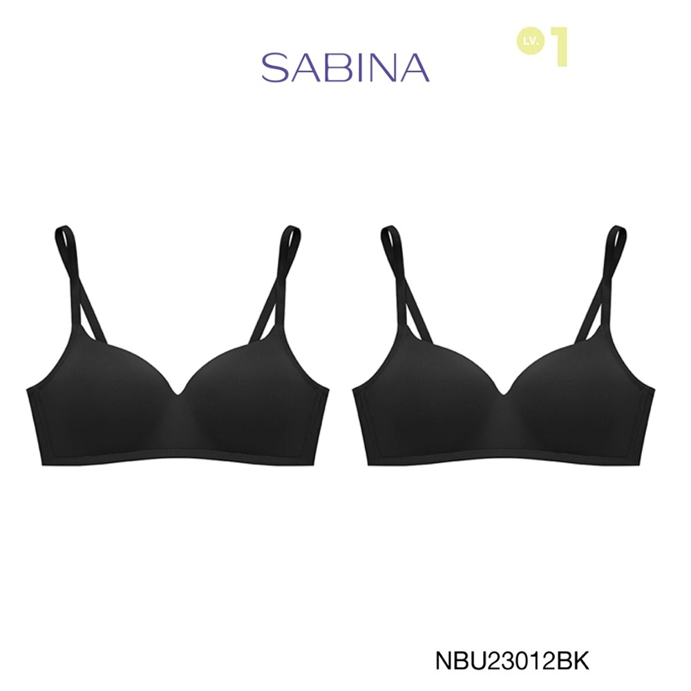 Sabina เสื้อชั้นใน (Set 2 ชิ้น) รุ่น Pretty Perfect Level 1 เสื้อชั้นใน ไร้โครง รหัส NBU23012BK - สี