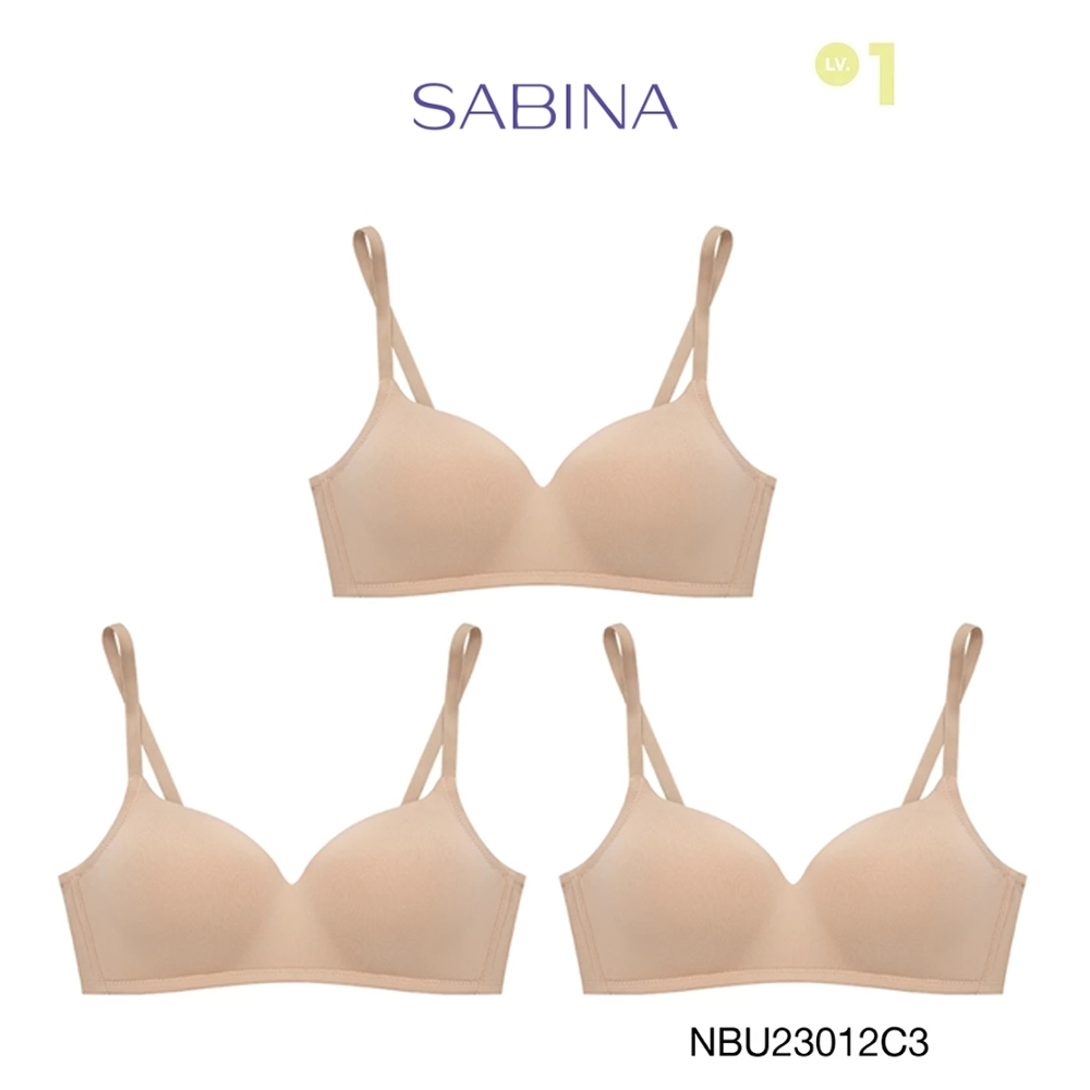 Sabina เสื้อชั้นใน (Set 3 ชิ้น) รุ่น Pretty Perfect Level 1 เสื้อชั้นใน ไร้โครง รหัส NBU23012C3 - สี