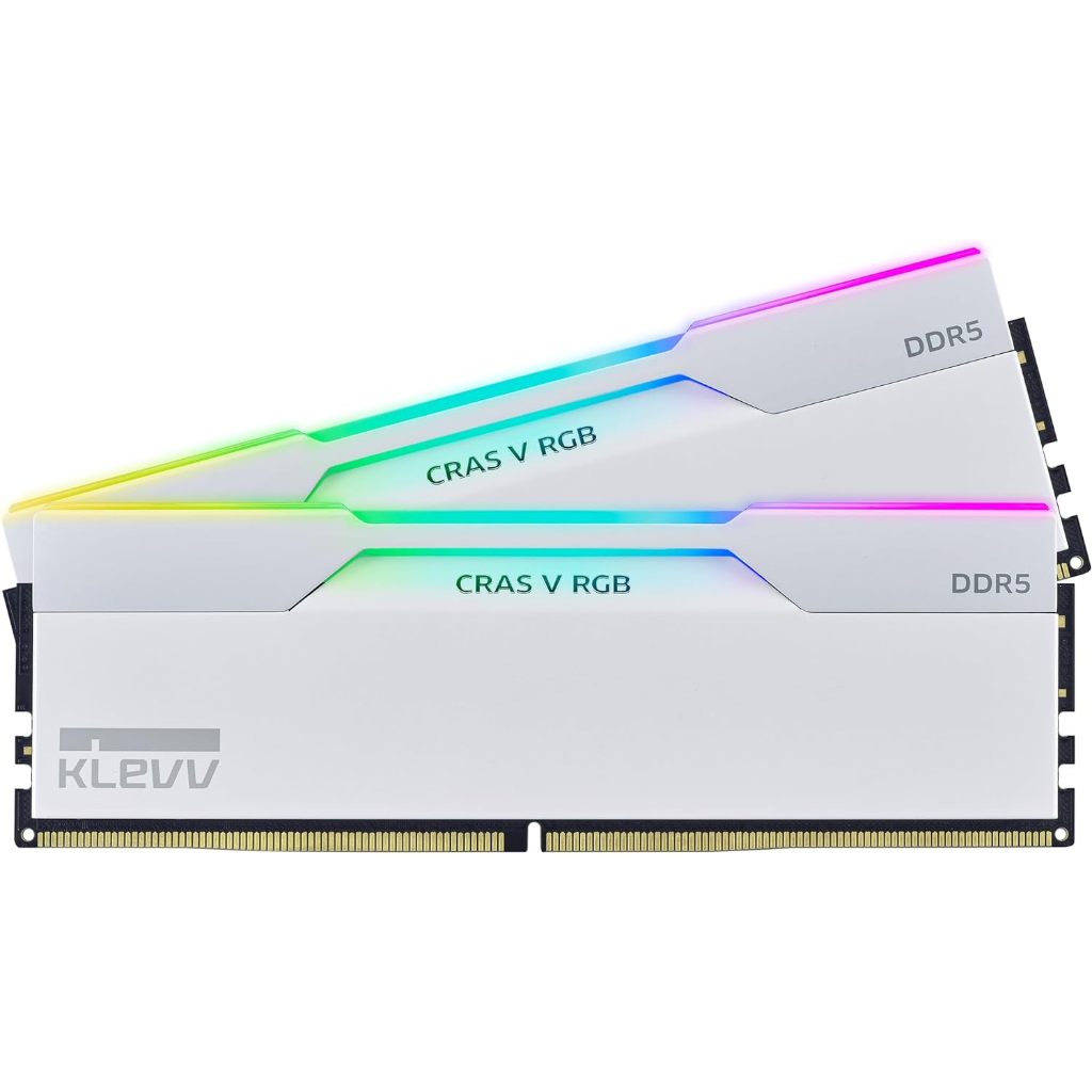 48GB (24GBx2) DDR5 6000MHz RAM (หน่วยความจำ) KLEVV CRAS V RGB GAMING OC MEMORY (WHITE) (KD5KGUD80-60