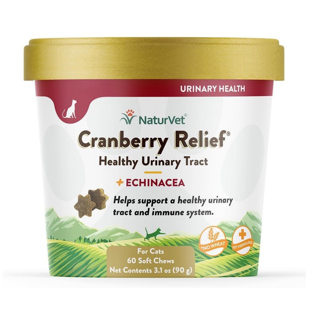 NaturVet Cranberry Relief Plus Echinacea อาหารเสริมแมว โรคนิ่ว เบ่งฉี่ บำรุงทางเดินปัสสาวะ ไต กันนิ่