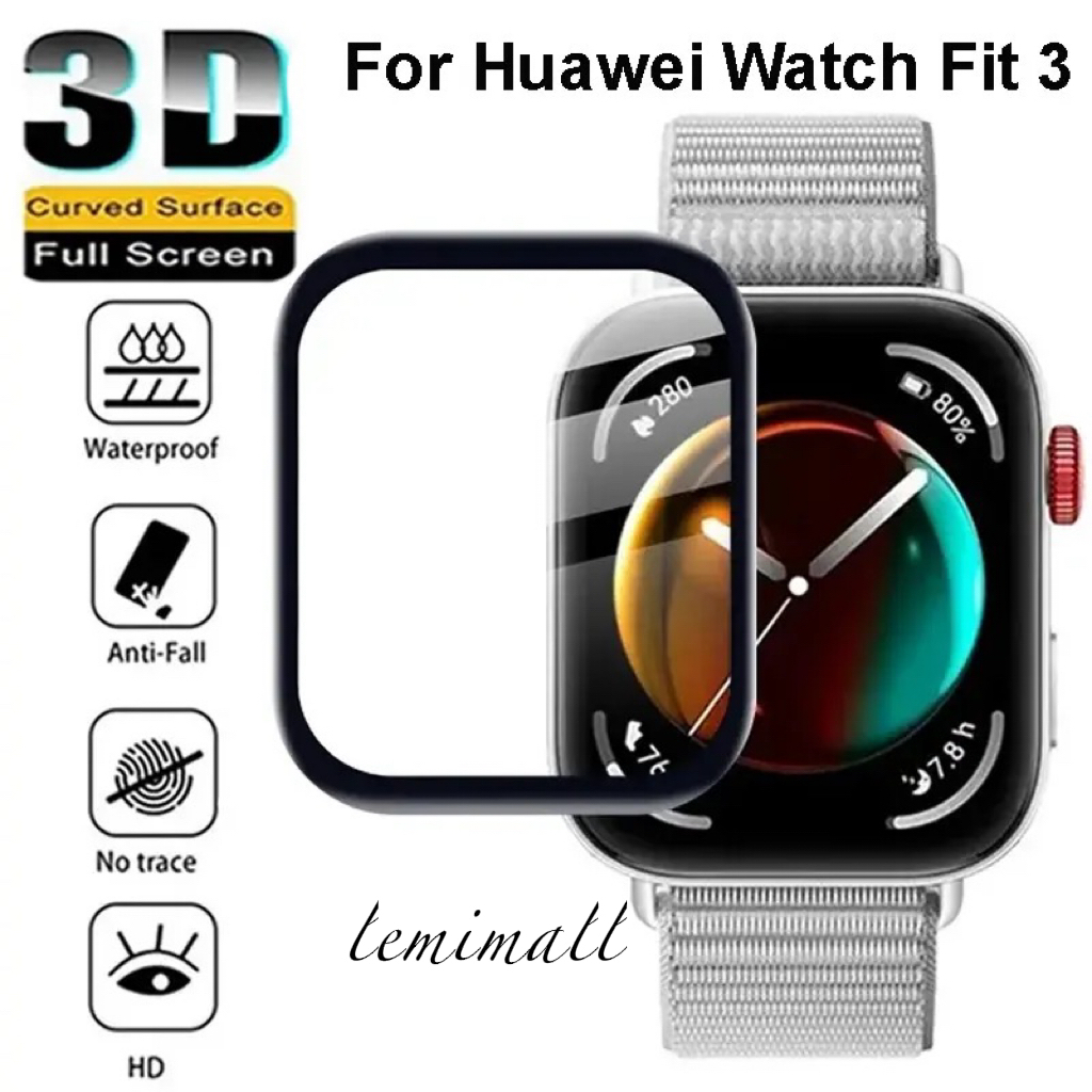 ฟิล์มป้องกันแบบโค้ง3D สำหรับนาฬิกา Huawei Fit 3อุปกรณ์เสริมสำหรับนาฬิกาอัจฉริยะอุปกรณ์ป้องกันแบบเต็มหน้าจอสำหรับนาฬิกา h