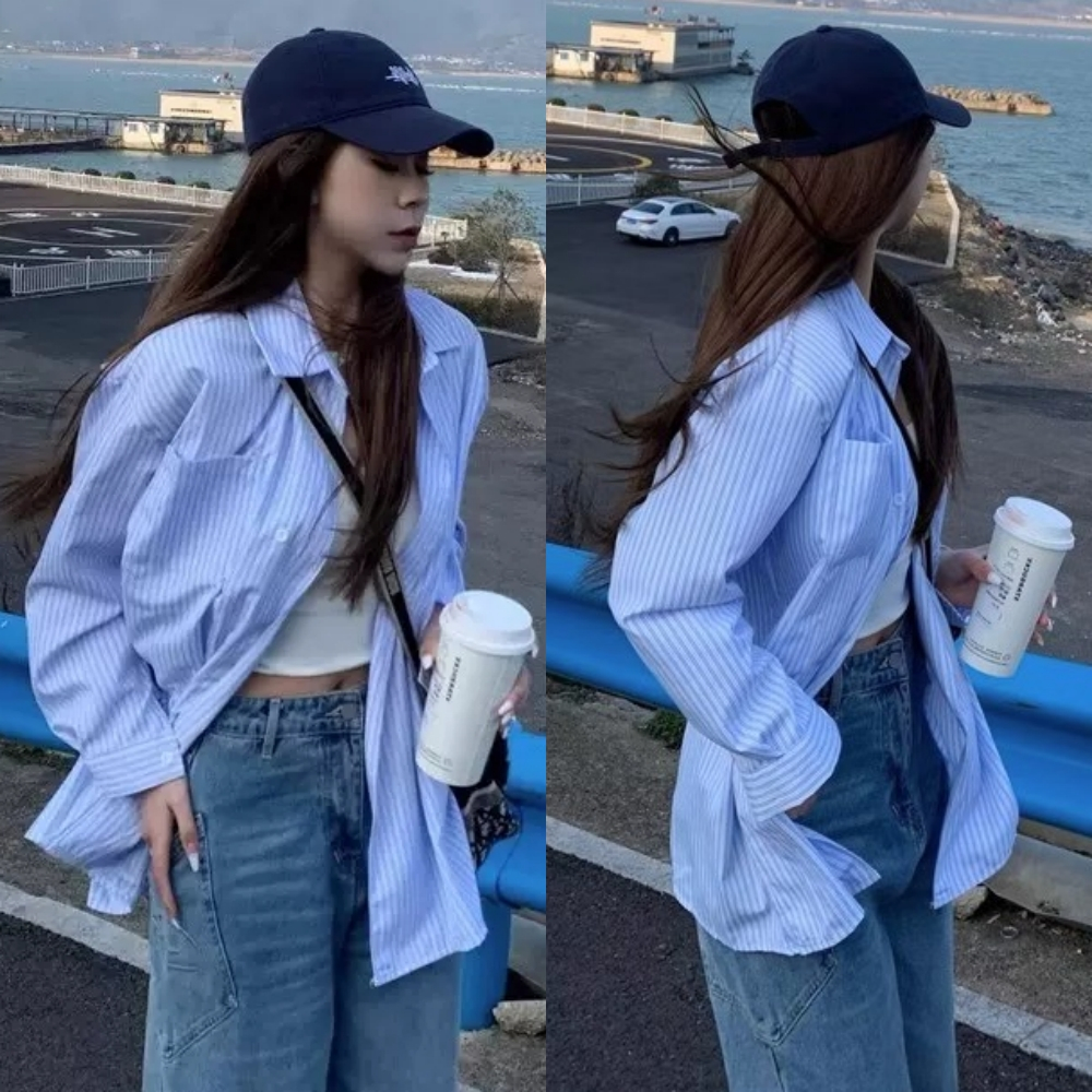 MCB061 พร้อมส่งจากไทย เสื้อผ้าโพลีผู้หญิงผ้าเรียบนิ่ม ใส่สวยสวย ฟรีไซส์ อก44 แฟชั่นสำหรับผู้หญิงลายท