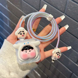 18W 20W สำหรับPhoneทุกรุ่น❗ได้ครบชุด❗Set Cable bite ถนอมสายชาร์จ ชินจัง Shin Chan