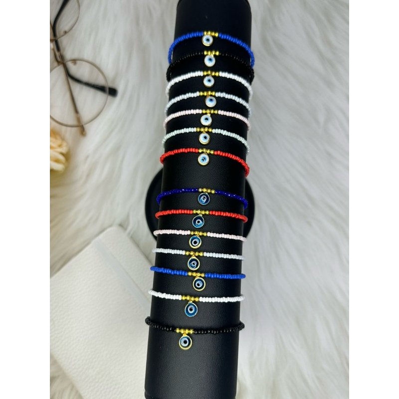สร้อยข้อมือ Evil eye สายลูกปัด Made in Turkey