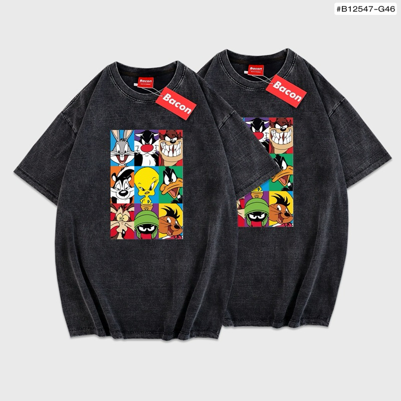 (ส่งจากไทย🇹🇭) เสื้อยืดฟอกวินเทจ Oversize | Looney tunes