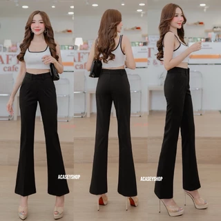 Acasey กางเกงขายาวผู้หญิง ขาม้า ม้ากลาง ผ้าโรเชฟ ทรงสวย เก็บทุกสัดส่วน ไซส์ S - 3XL