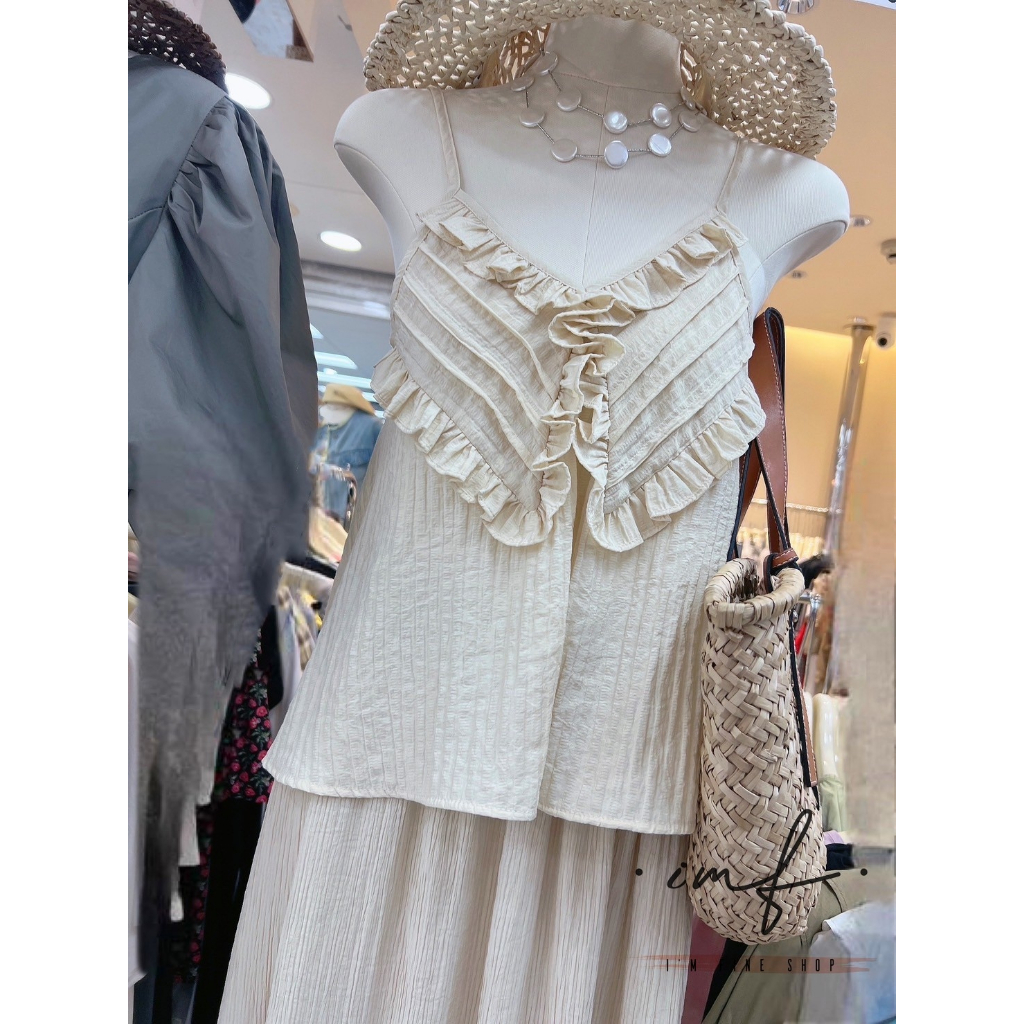 iamfine.shop J080667 ชุดเซ็ทสายเดี่ยวกระโปรง