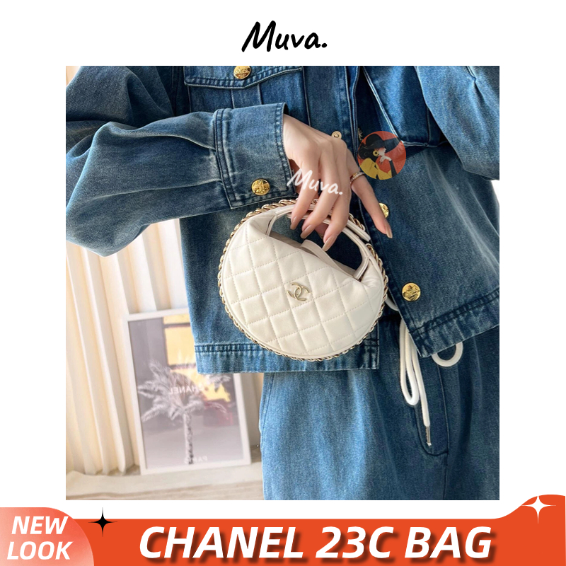 【2023New】ชาแนล👜Chanel 23C Bag กระเป๋าทรงกลมสำหรับสุภาพสตรี / กระเป๋าคลัช / กระเป๋าชาแนล