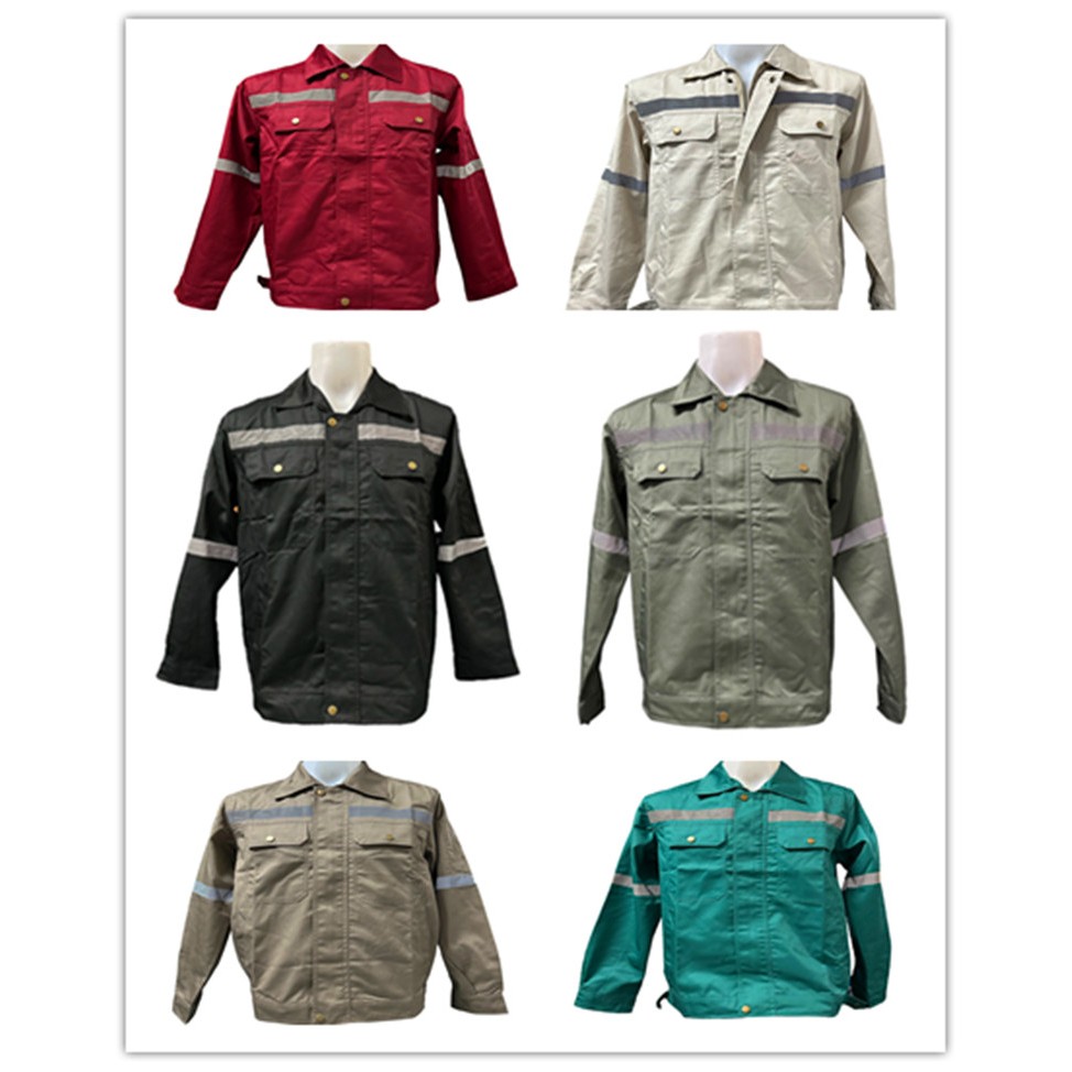 เสื้อช็อปช่างแขนยาว สะท้อนแสง 5 จุด ขนาด XS-6XL พร้อมส่ง