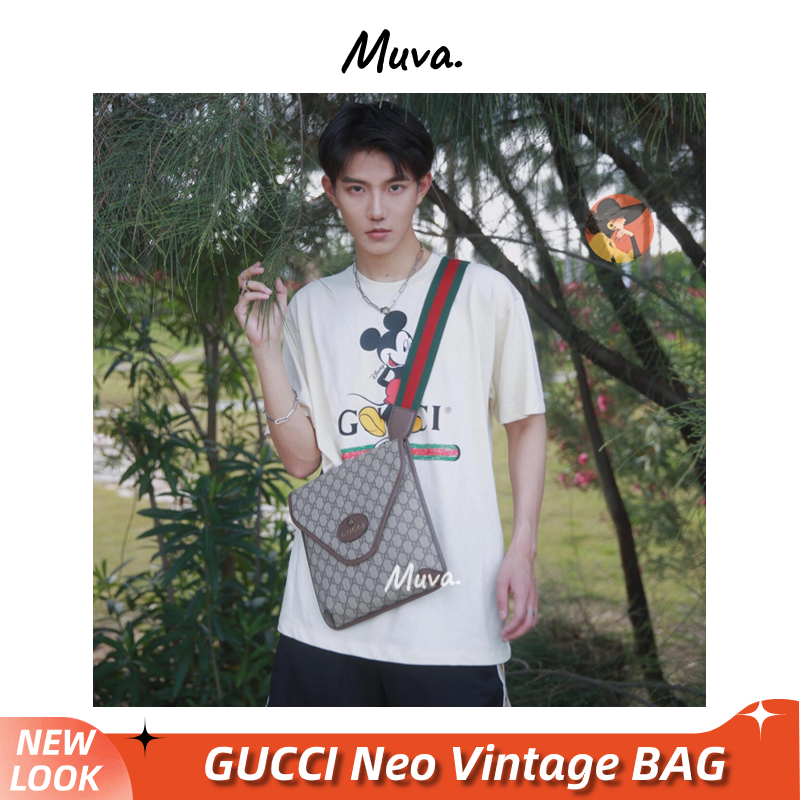 กุชชี่👜Gucci Neo Vintage GG Superme Messenger Bags กระเป๋าสะพาย/กระเป๋ากุชชี่/กระเป๋าใส่มือถือ