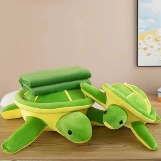 หมอนตุ๊กตาเต่า🐢🐢 + ผ้าห่ม หมอนตุ๊กตาน่ารักๆ ของขวัญให้เด็กๆ เต่าขนาด35x45cm. ผ้าห่มขนาด100x160cm. พกพาสะดวก มีพร้อมส่ง 🚙
