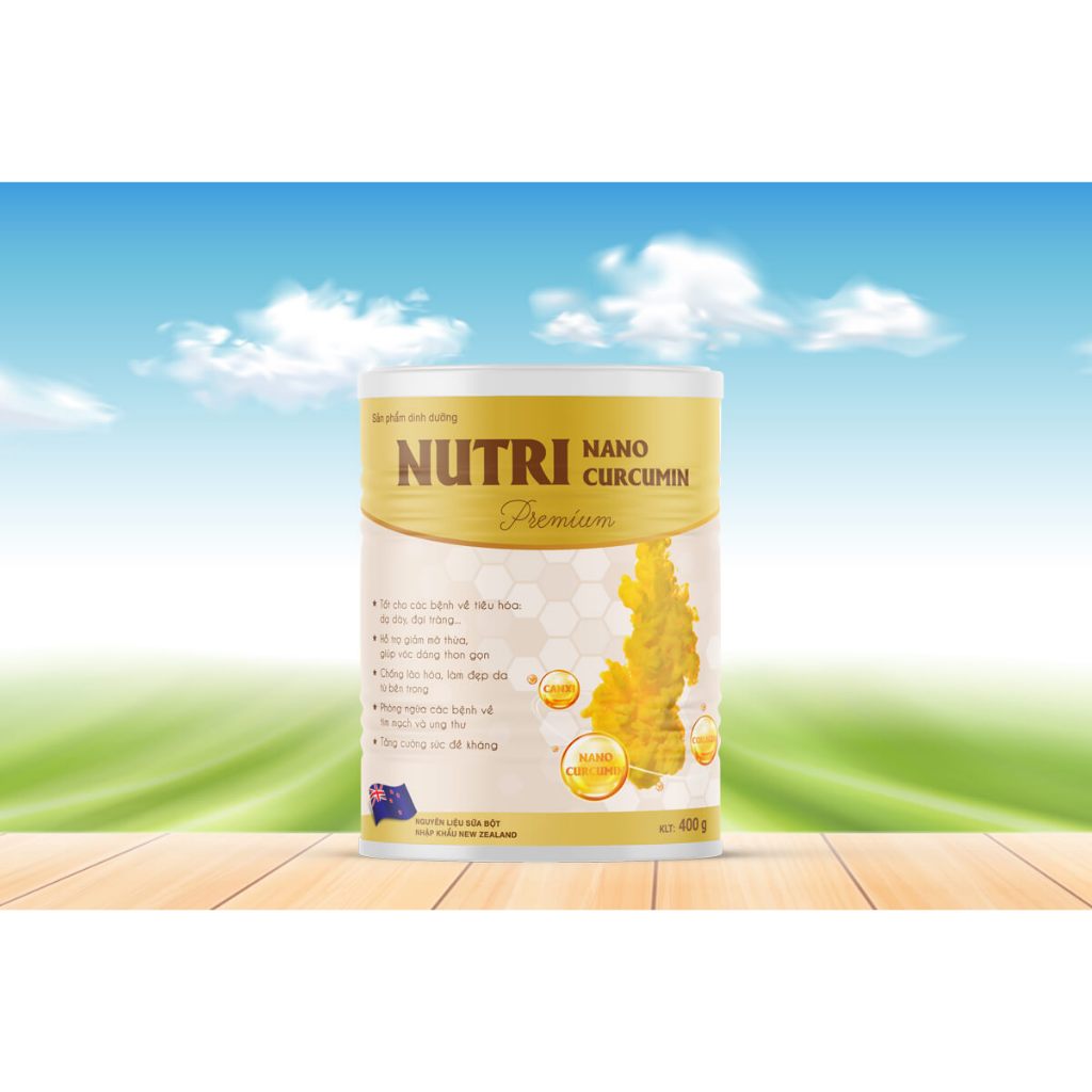 NUTRI NANO CURCUMIN ขนาด400กรัมนมสำหรับคนเป็นโรคระบบย่อยอาหาร โรคกระเพาะอาหาร ลดท้องอืด