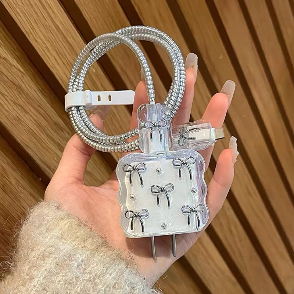 พร้อมส่งจากไทย ชุดพันสาย เคสหัวชาร์จ ลายการ์ตูน ตัวถนอมสาย 20w 18w