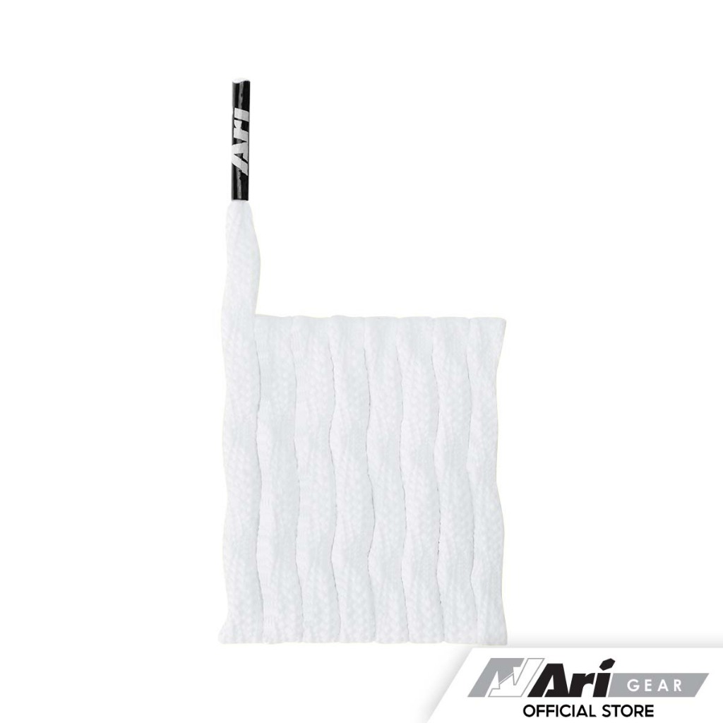 ARI TWIST SHOELACES - WHITE/BLACK เชือกรองเท้า อาริ TWIST สีขาว
