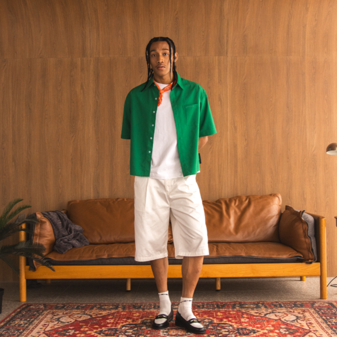 Getricheasy Crop Cuban Shirt Green