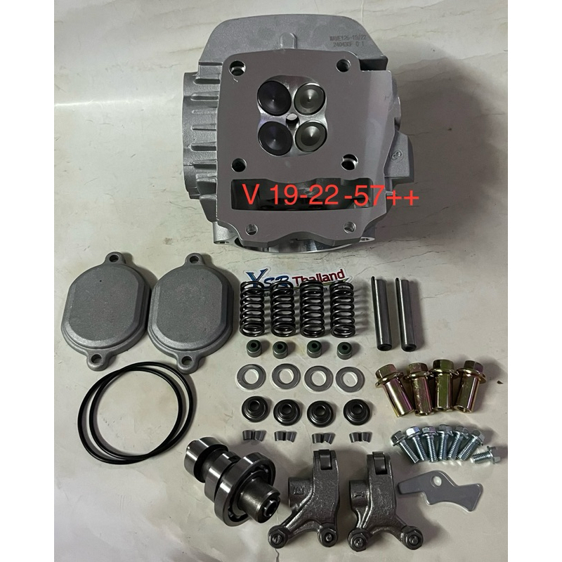 ฝาสูบ4วาล์ว(แรง,RIANG )V 19-22-57+ ,V21-24-66+ ใส่W125 S,R,Iบังลม W125I NEW ปลาวาฬ LED,MSX125 V19-22