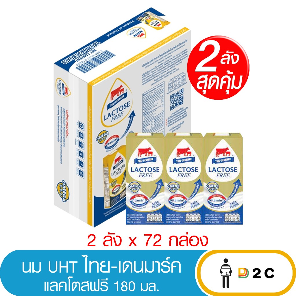 [2ลัง] แลคโตส ฟรี ไทยเดนมาร์ค Lactose Free นม ยูเอชที